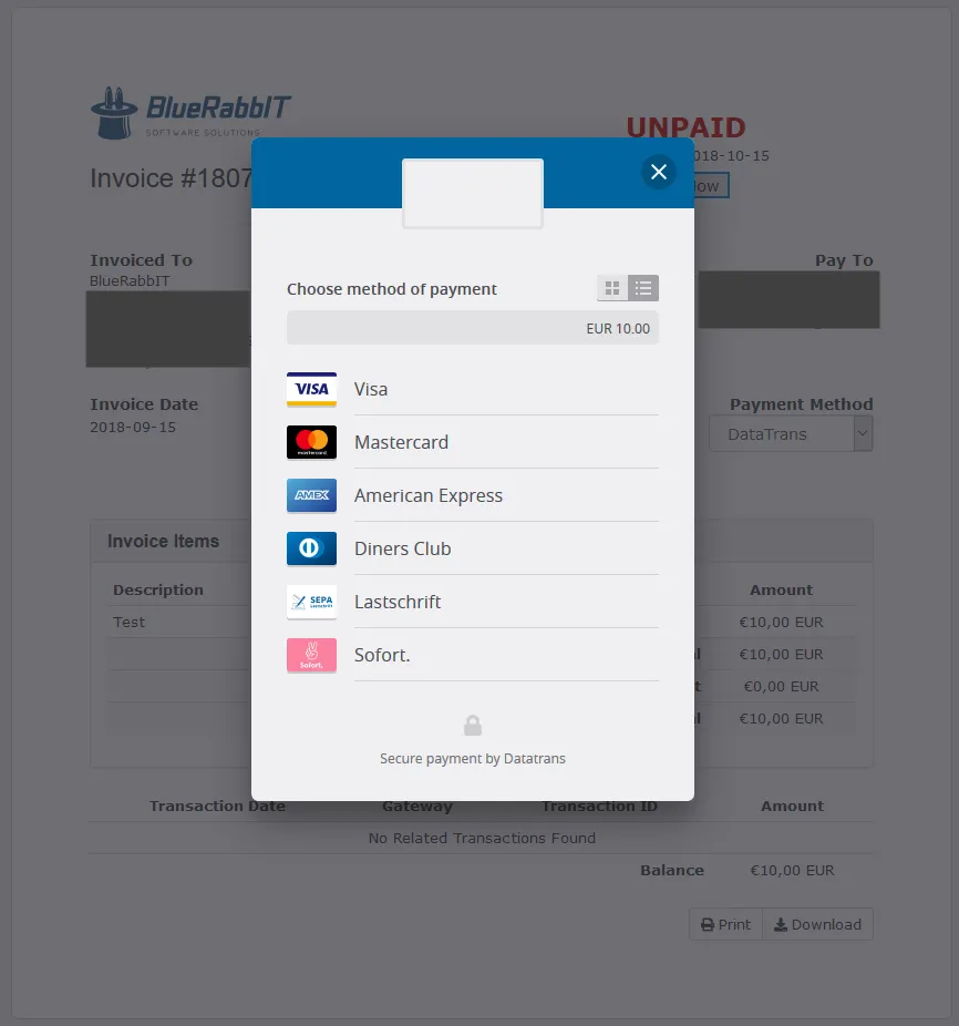 Checkout lightbox