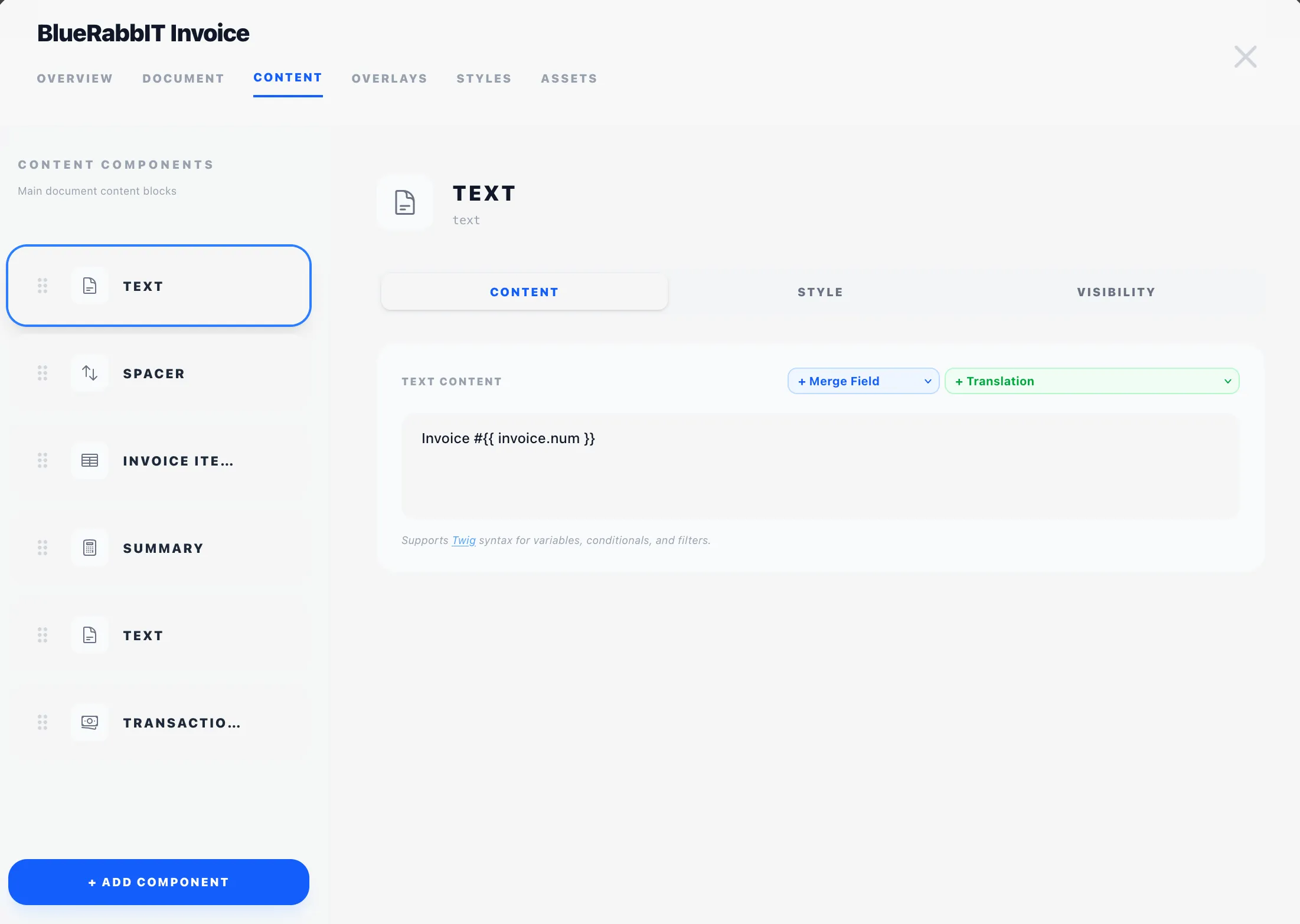 Drag-and-drop content components