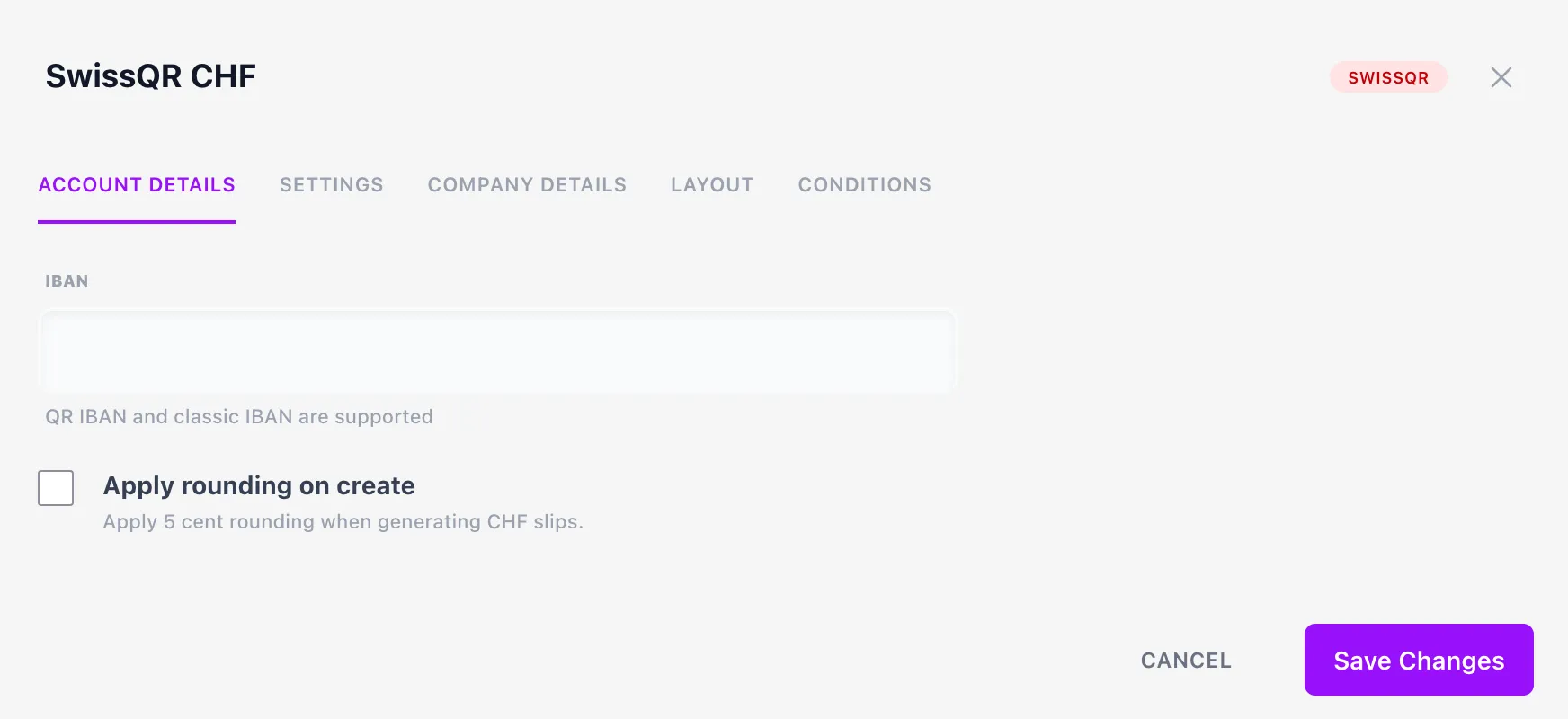 The payment code editor
