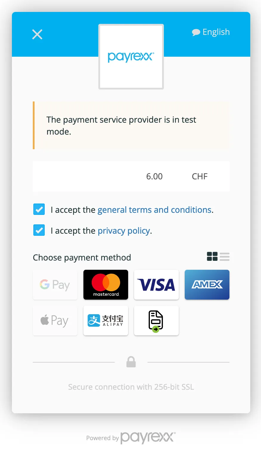 Payment method selection