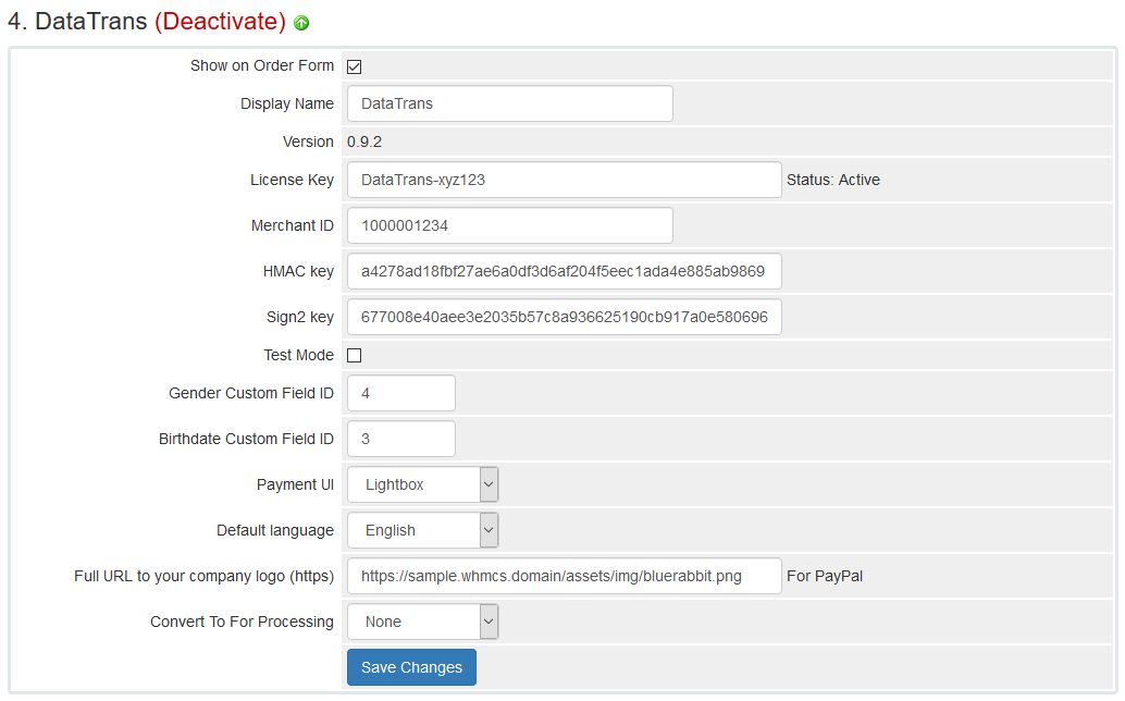 Module configuration