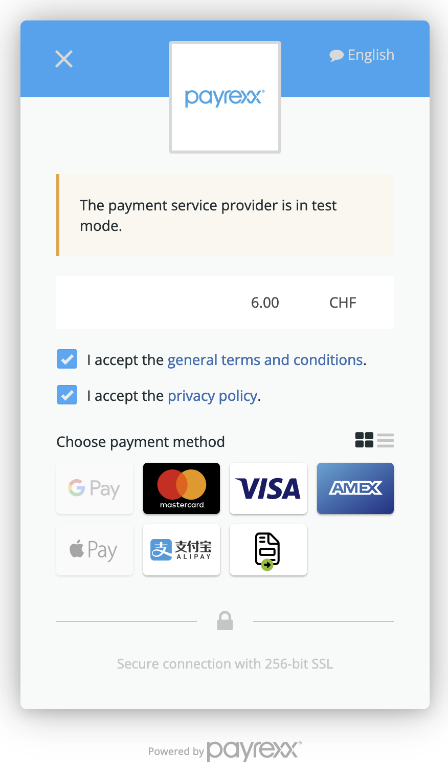 Payment method selection