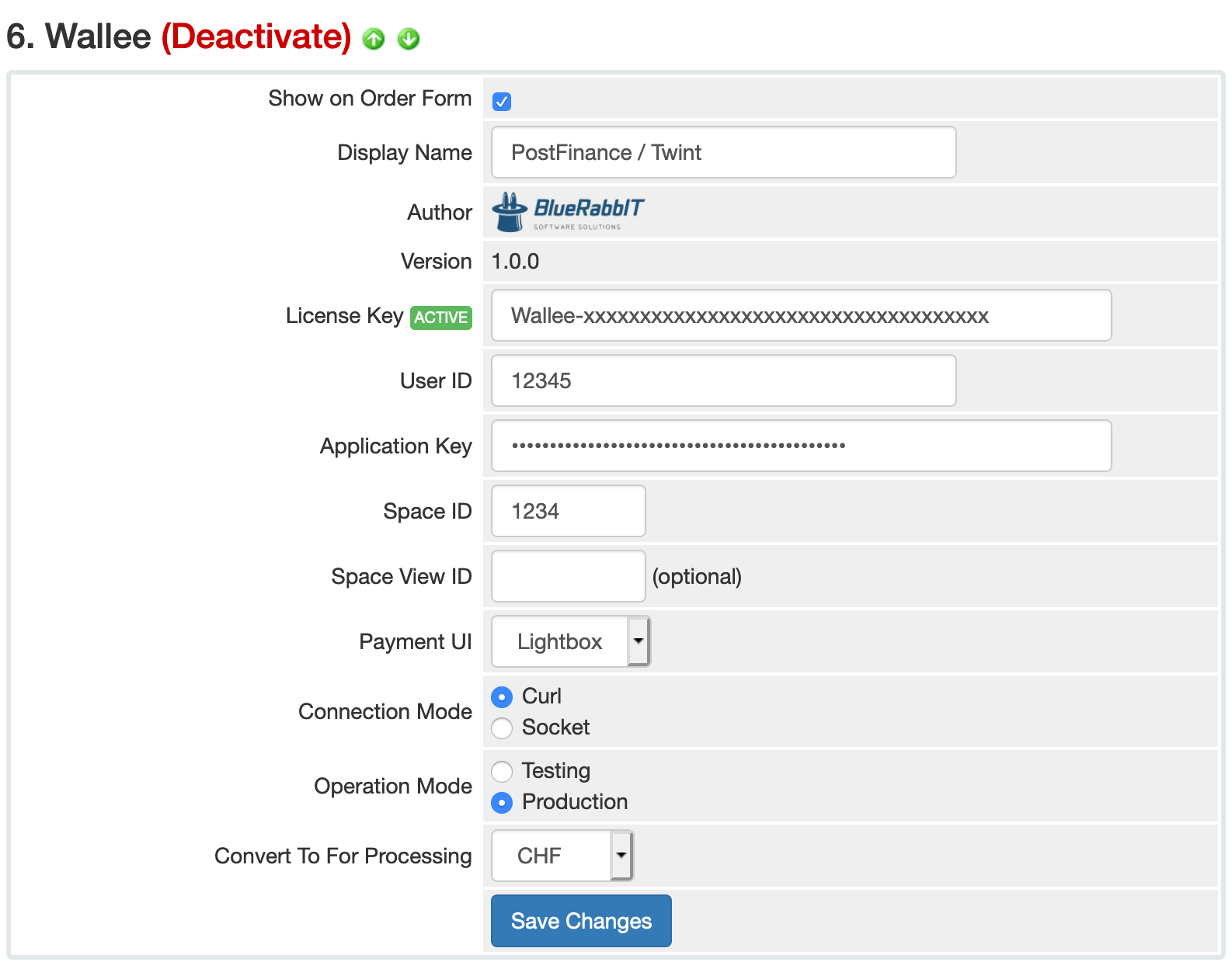 Gateway configuration